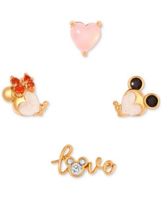 Girls Crew - 18k Gold-Plated 4-Pc. Set Mixed Crystal Forever Love Single Stud Earrings