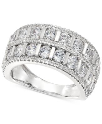 Macy's - Diamond Double Row Anniversary Ring (2 ct. t.w.) in 14k White Gold