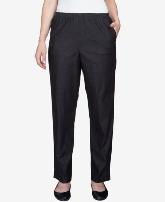 Alfred Dunner - Petite Classics Pull-On Denim Pants in Petite and Petite Short