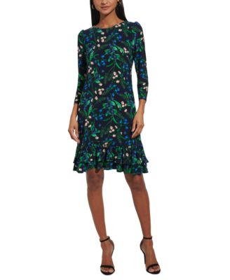Tommy Hilfiger - Women's 3/4-Sleeve Ruffle-Hem Dress