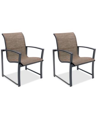 Agio - Wythburn Mix and Match Sleek Sling Outdoor Dining Chairs, Set of 2
