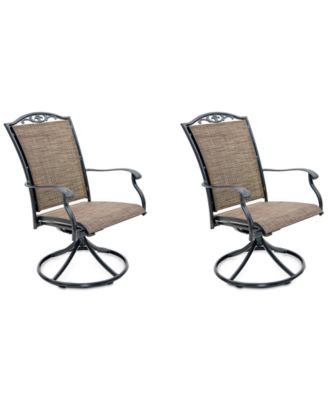 Agio - Wythburn Mix and Match Filigree Sling Outdoor Swivel Chairs, Set of 2