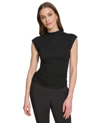 DKNY - Women's Mock-Neck Sleeveless Knit Top
