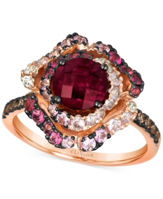 Le Vian - Multi-Gemstone (2-1/2 ct. t.w.) & Chocolate Diamond (1/5 ct. t.w.) Statement Ring in 14k Rose Gold