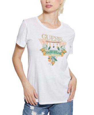 GUESS - Women's Embellished Mansion Logo Easy T-Shirt