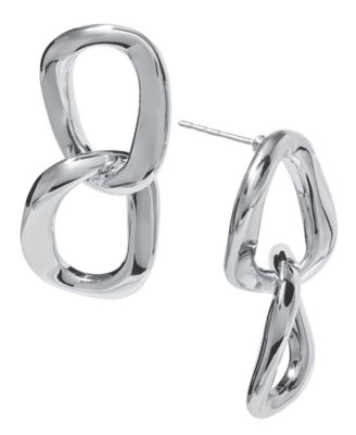 On 34th - Sculptural Chain Link Double Drop Earrings
