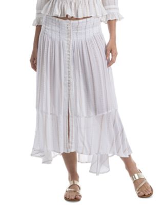 Dotti - Women's Button-Front Cotton Skirt Swim Cover-Up