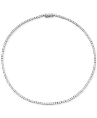 Eliot Danori - Rhodium-Plated Cubic Zirconia 16" Tennis Necklace