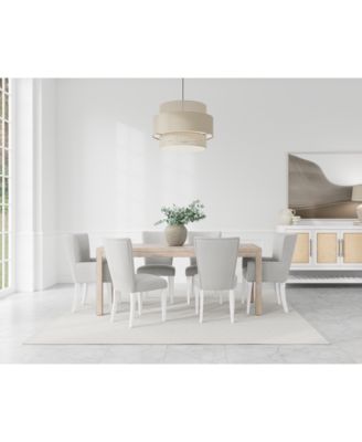 Furniture - Catriona 7pc Dining Set (Rectangular Dining Table + 4 Upholstered Side Chairs + 2 Upholstered Arm Chairs)