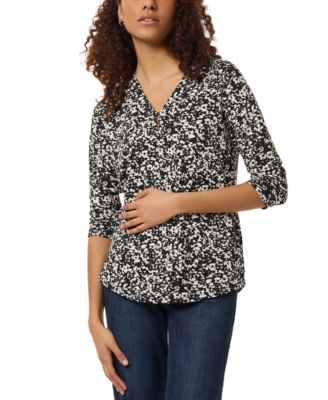Jones New York - Women's Printed Moss Crepe 3/4-Sleeve Top
