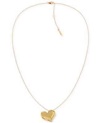 Calvin Klein - Stainless Steel Logo Heart Pendant Necklace