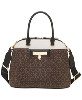 Calvin Klein - Becky Dome Medium Monogram Satchel
