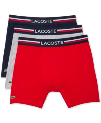 Lacoste - Men's 3pk. Regular-Fit Stretch French Flag Boxer Briefs