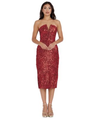 Dress the Population - Women's Perla Strapless Sequined Dress