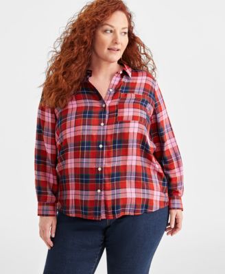 Style & Co - Plus Size Perfect Button-Front Long-Sleeve Shirt