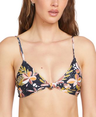 Volcom - Juniors' Fronds Forever Knot-Front Bikini Top