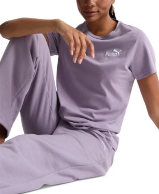Puma - Women's Cotton Crewneck Embroidered-Logo T-Shirt
