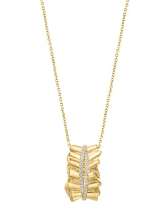 EFFY Collection - Diamond Double Row Wavy 18" Pendant Necklace (1/5 ct. t.w.) in 14k Gold