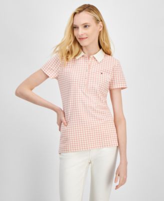 Tommy Hilfiger - Women's Houndstooth-Print Collared Top