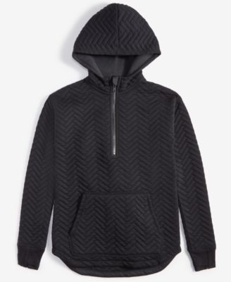ID Ideology - Big Girls Quilted Half-Zip Pullover Hoodie