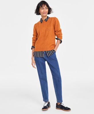 On 34th - Women's Pointelle Crewneck Pullover Sweater