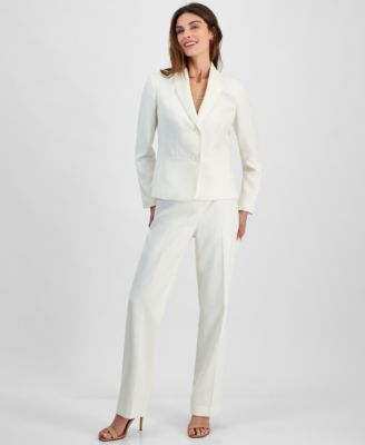 Le Suit - Women's Two-Button Shawl Collar Jacket & Side-Zip Pants