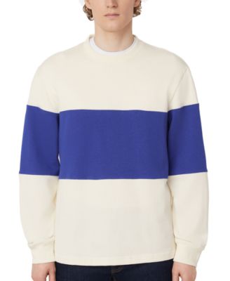 Frank And Oak - Men's Relaxed Fit Long Sleeve Rugby Stripe Crewneck Sweater