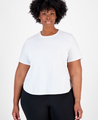 ID Ideology - Plus Size Perforated Pieced Short-Sleeve T-Shir