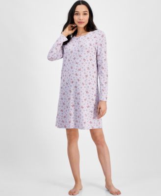 Charter Club - Women's Cotton Printed Henley Sleepshirt