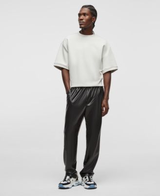 Mode of One - Men's Relaxed-Fit Faux-Leather Pull-On Pants