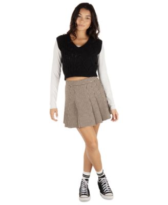 Hurley - Juniors' Veda Houndstooth Mini Skirt
