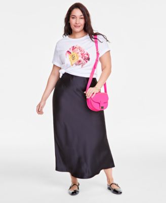 On 34th - Trendy Plus Satin A-Line Slip Skirt