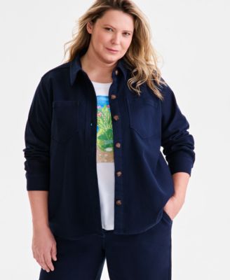 Style & Co - Plus Size Dobby Twill Shacket