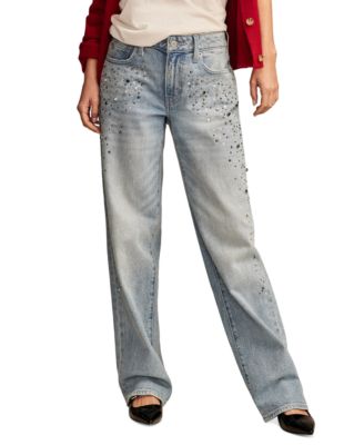 Lucky Brand - Women's The Baggy Embellished Wide-Leg Jeans