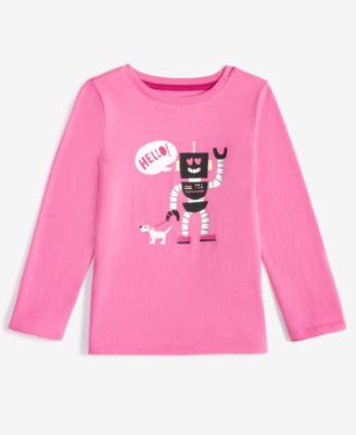 Epic Threads - Toddler Girls Robot-Graphic Long-Sleeve T-Shirt