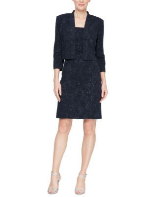 Alex Evenings - Women's 2-Pc. Glittered Jacket & Dress Set