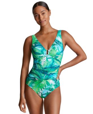 Lauren Ralph Lauren - Women's Printed Square-Ring One-Piece Swimsuit