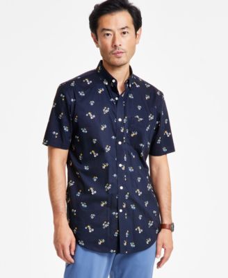 Club Room - Men's Poplin Floral-Print  Shirt