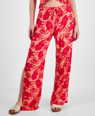 Miken - Women's Printed Side-Slit Cover-Up Pants