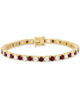 Grown With Love - Lab Grown Emerald (4-5/8 ct. t.w.) & Lab Grown Diamond (4-1/2 ct. t.w.) Tennis Bracelet in 14k Gold (Also in Lab Grown Ruby & Lab Grown Sapphire)