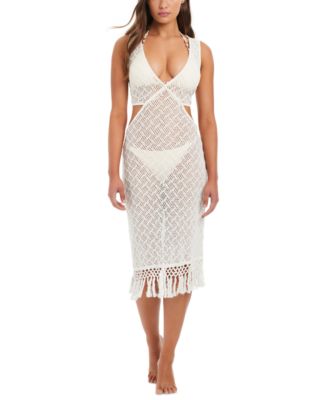 Red Carter - Women's Crochet Fringe Dress Swim Cover-Up