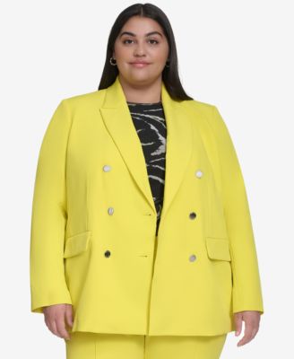 DKNY - Plus Size Notched Collar Double Breasted Blazer