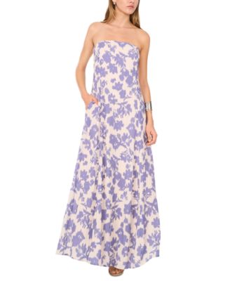 1.STATE - Women's Floral-Print Strapless Maxi Dress