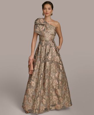 Donna Karan New York - Women's Metallic Jacquard One-Shoulder Ball Gown