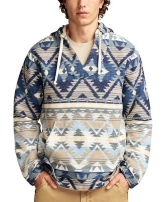 Lucky Brand - Men's Long Sleeve Woven Jacquard Baja Hooded Pullover
