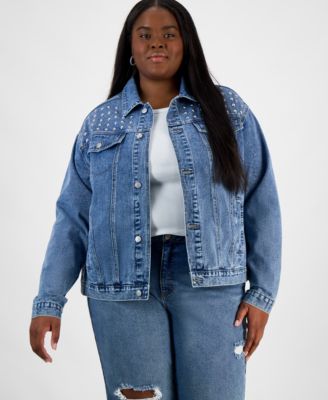 Madden Girl - Trendy Plus Size Studded Denim Jacket