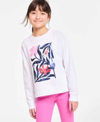 Epic Threads - Little & Big Girls Sequined Floral Sweatshirt