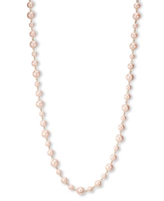 Charter Club - Gold-Tone Pink Imitation Pearl Long Necklace, 42" + 2" extender
