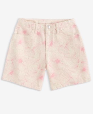 Epic Threads - Little & Big Girls Floral-Print Denim Midi Shorts