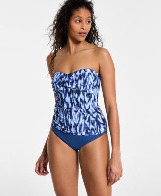 Anne Cole - Women's Twist-Front Shirred Bandeau Tankini Top
